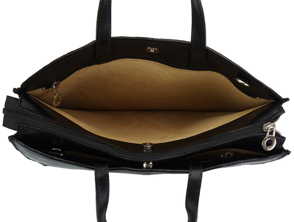 Ivano leather Tote bag - Made In Italy