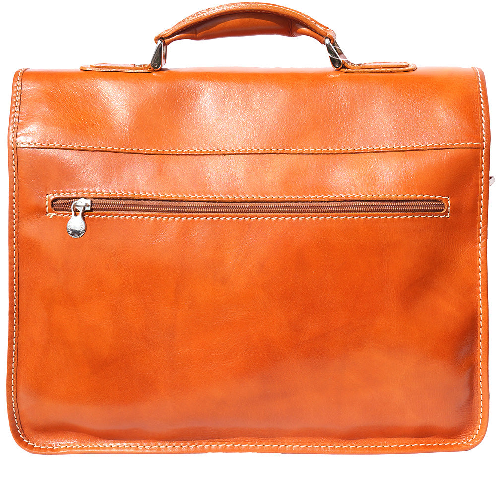 Leather briefcase with Laptop compartment inside - Made In Italy