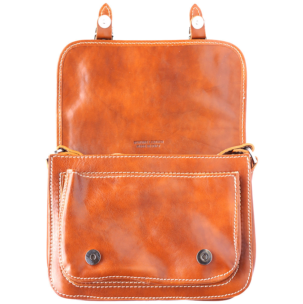Mini leather messenger bag - Made In Italy
