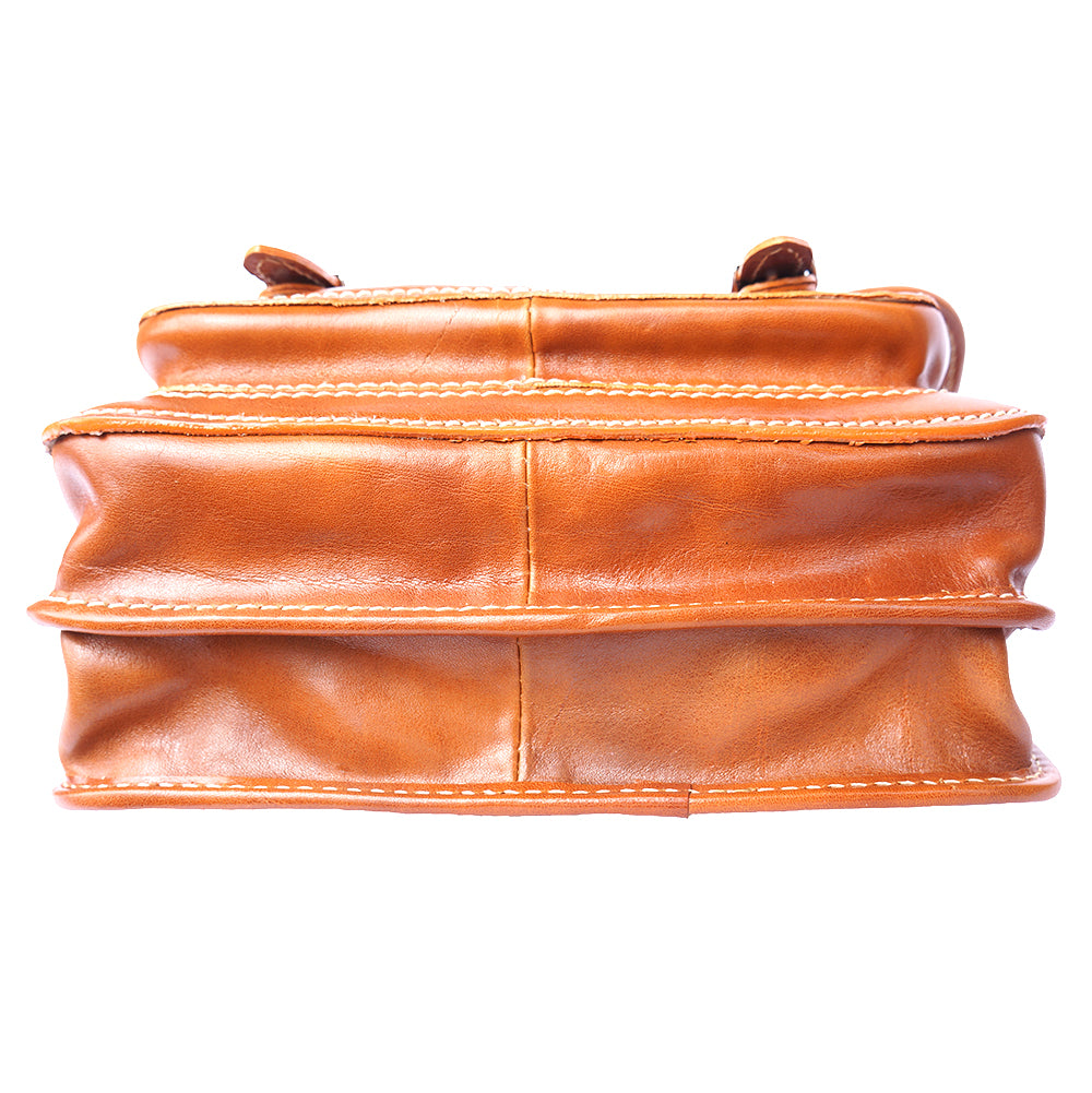 Mini leather messenger bag - Made In Italy