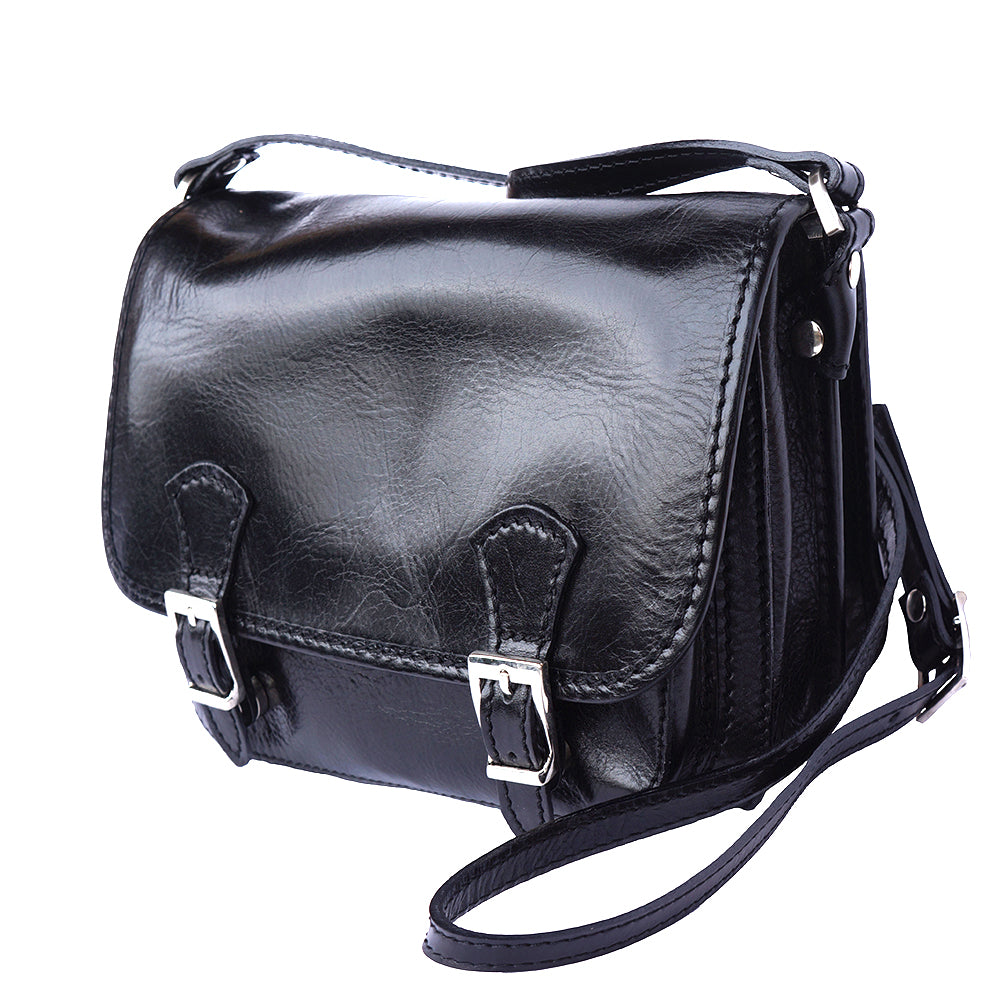 Mini leather messenger bag - Made In Italy