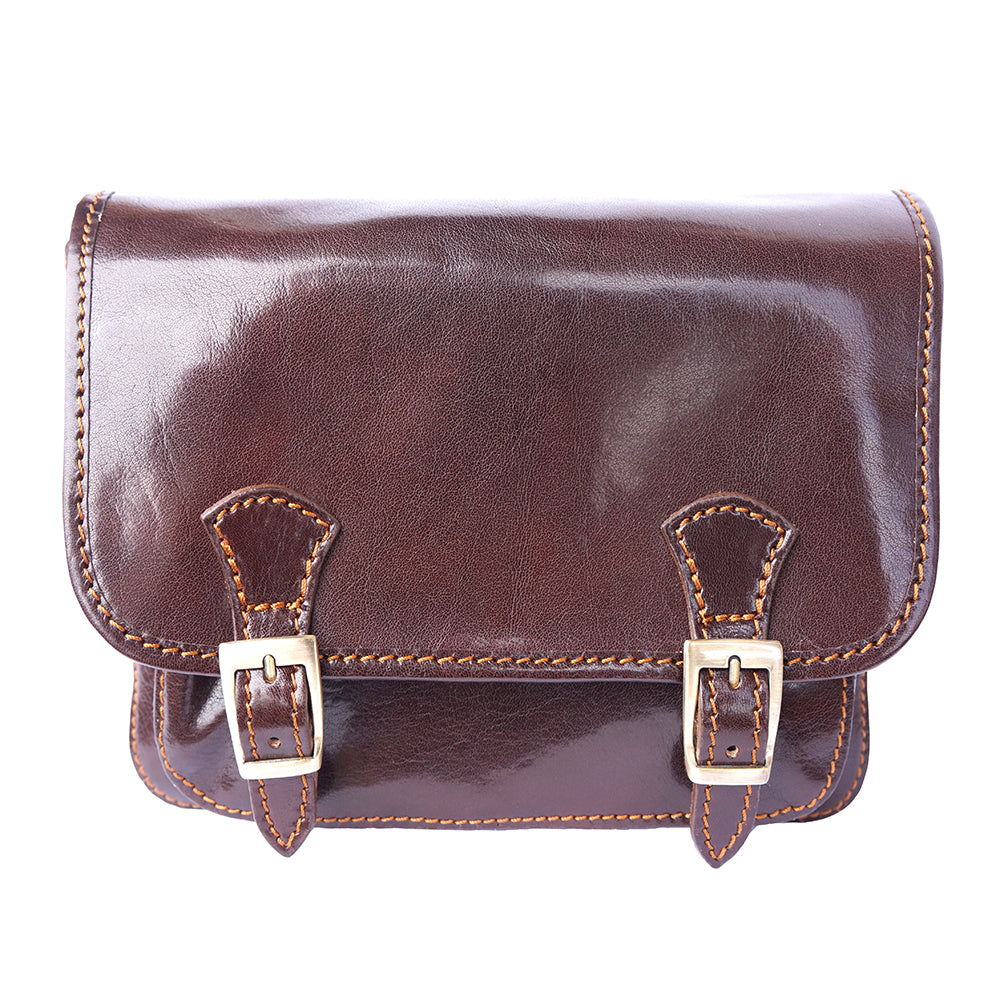 Mini leather messenger bag - Made In Italy