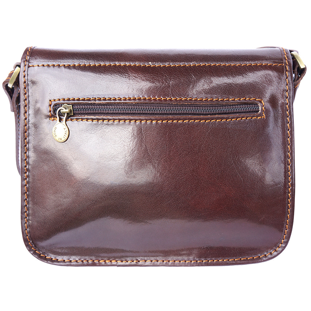 Mini leather messenger bag - Made In Italy