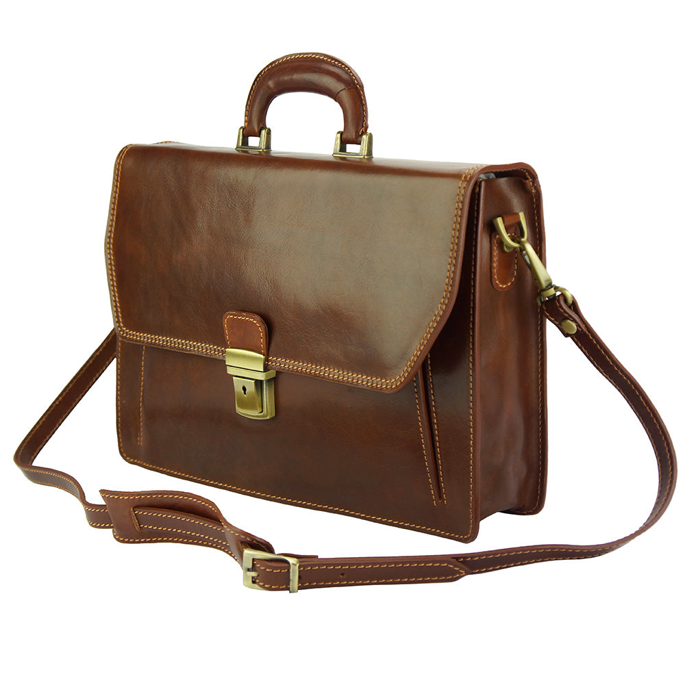 Corrado Leather Briefcase - Made In Italy