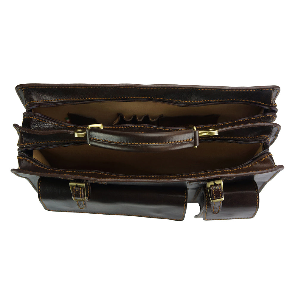 Daniele leather briecase - Made In Italy