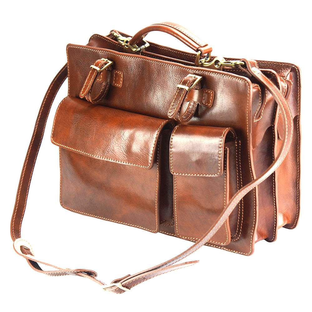 Daniele GM leather briecase - Made In Italy