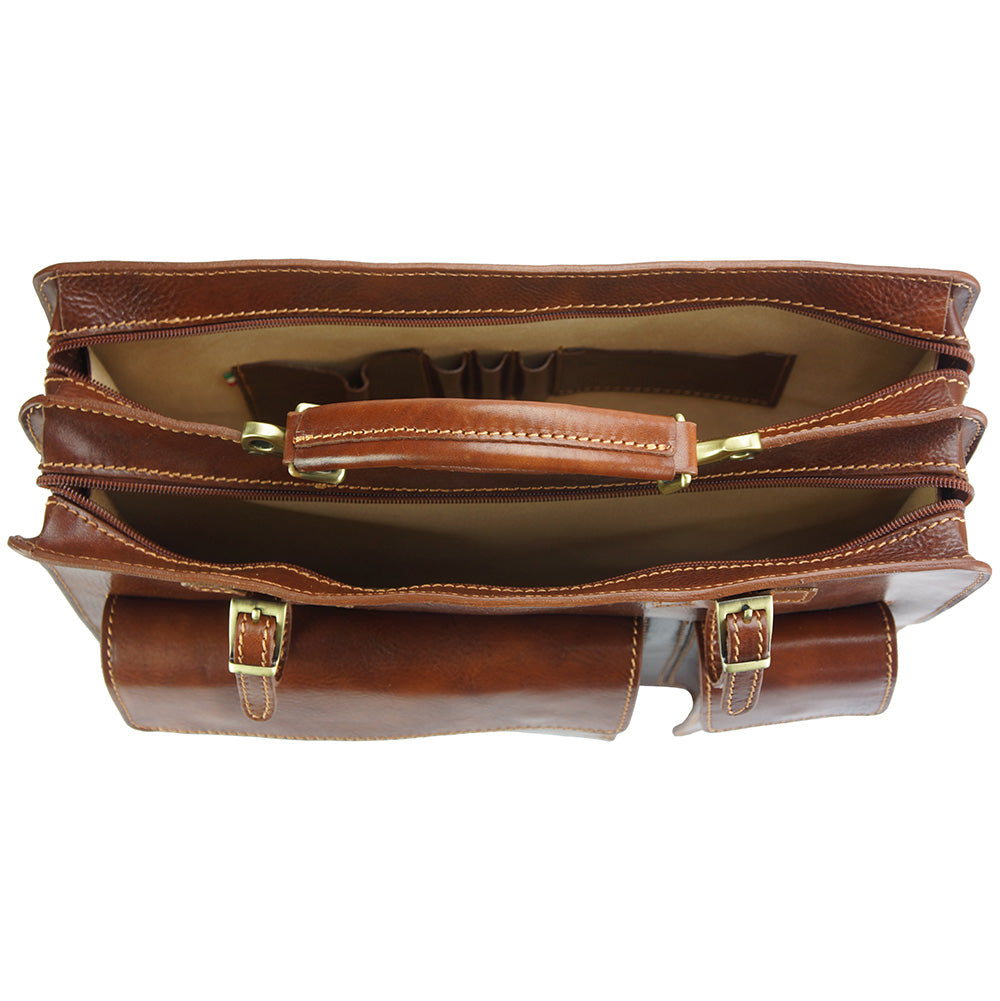 Daniele GM leather briecase - Made In Italy