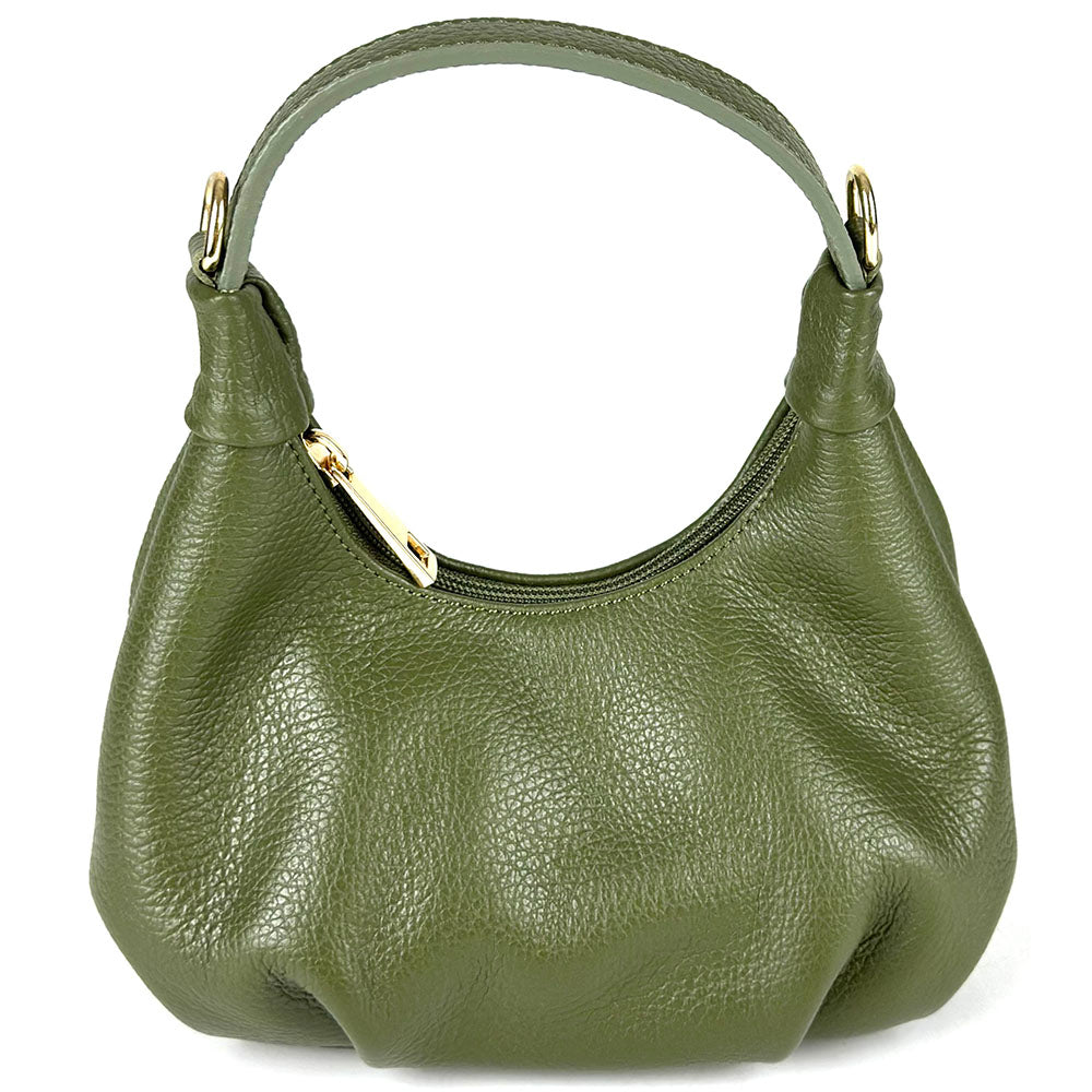 Noemi Compact Italian Leather Hobo Bag - Made In Italy