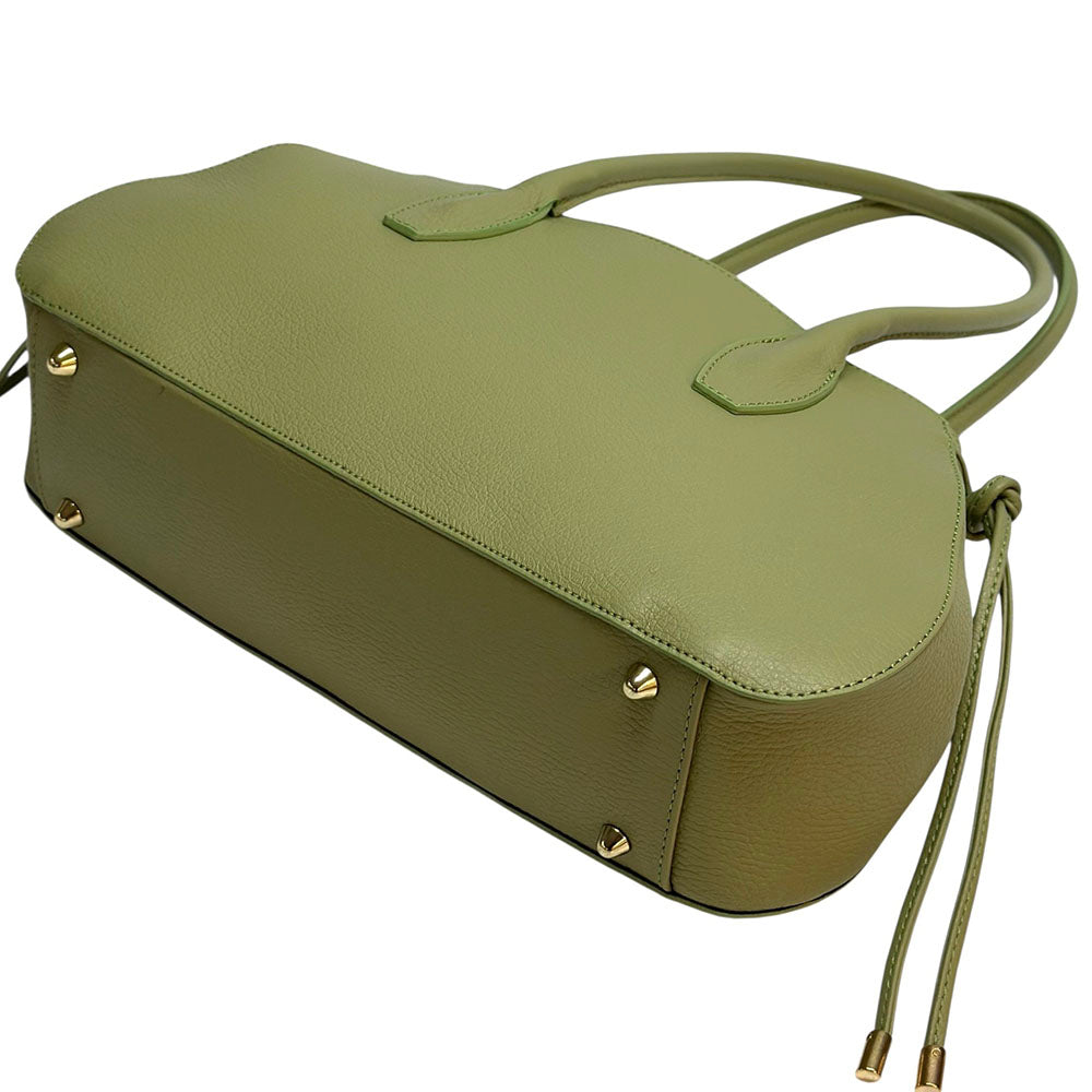 Heather Italian Cow Leather Shoulder Bag - Made In Italy