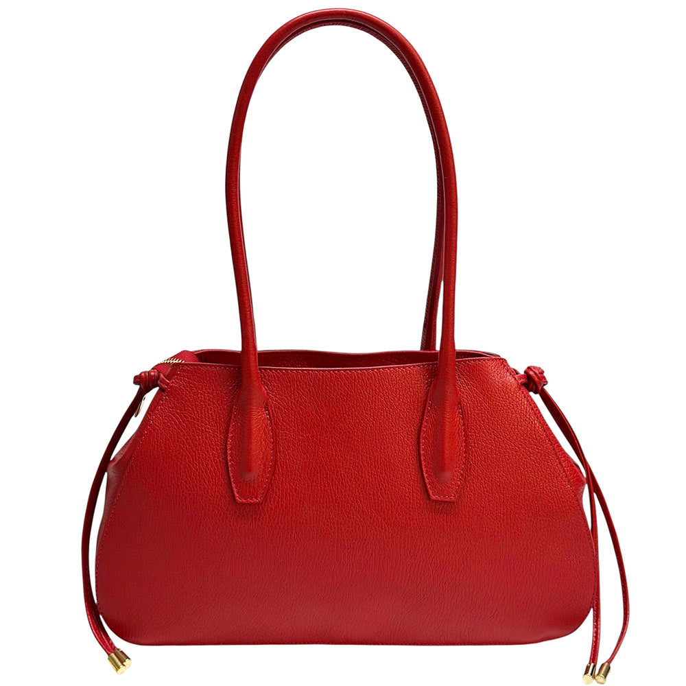 Heather Italian Cow Leather Shoulder Bag - Made In Italy