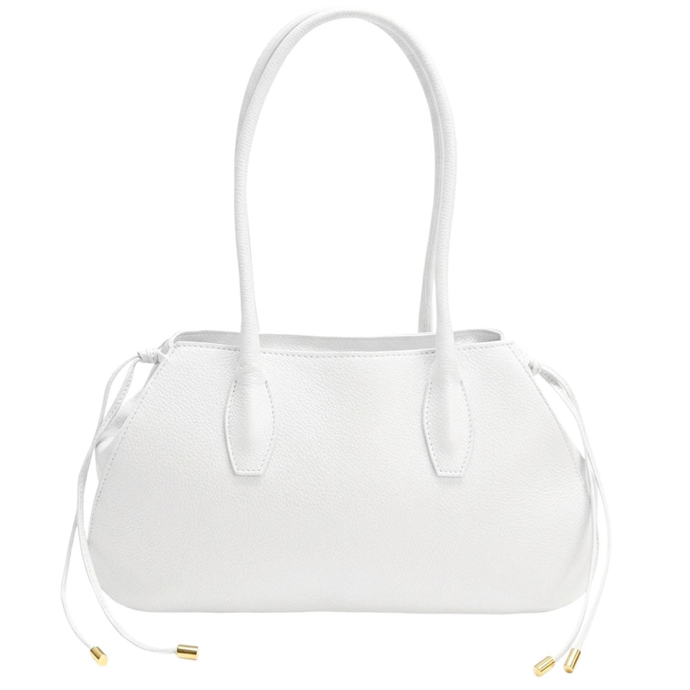 Heather Italian Cow Leather Shoulder Bag - Made In Italy