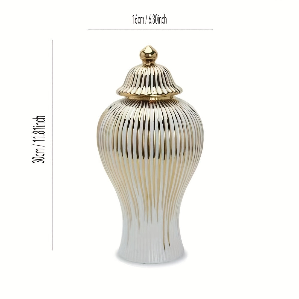 Porcelain Electroplated Gold Edge General Bottle Home Decoration Light Luxury Craft Decorative
