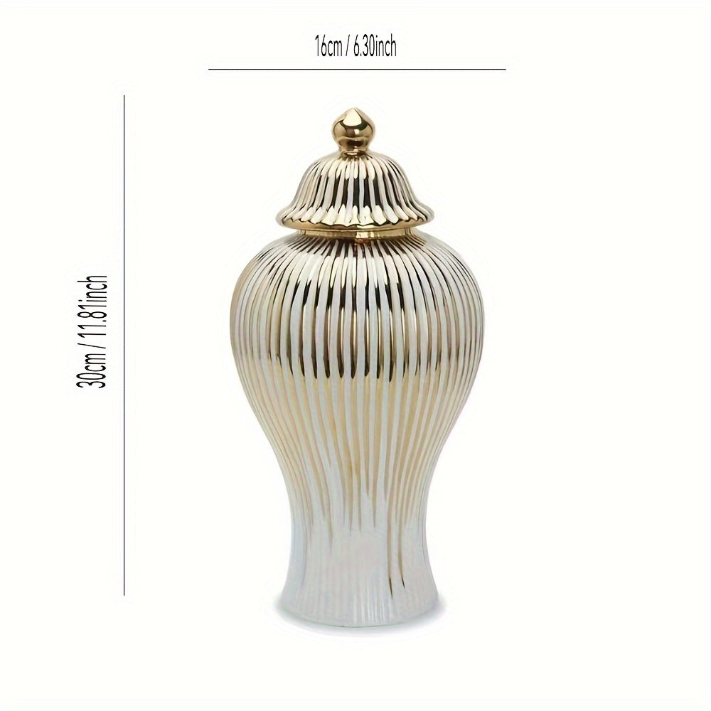 Porcelain Electroplated Gold Edge General Bottle Home Decoration Light Luxury Craft Decorative