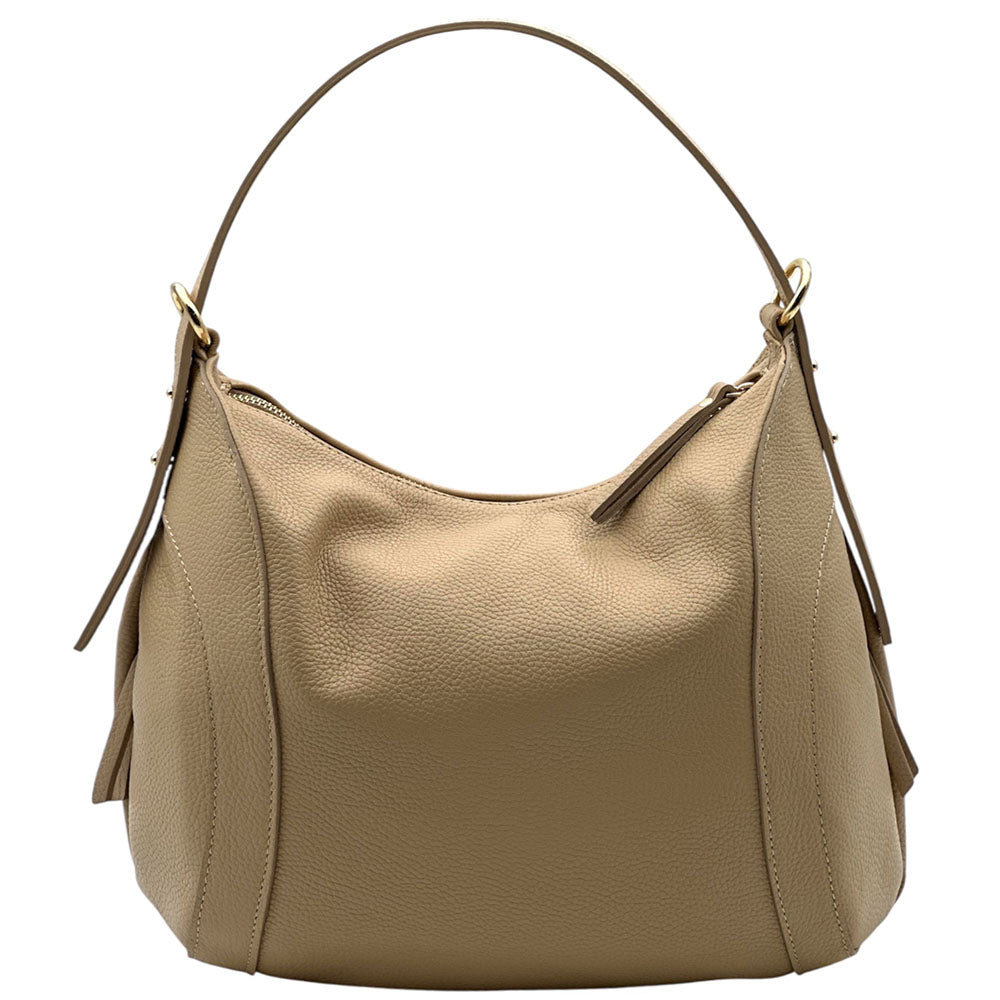 Silvia Cow Leather Shoulder Bag - Made In Italy