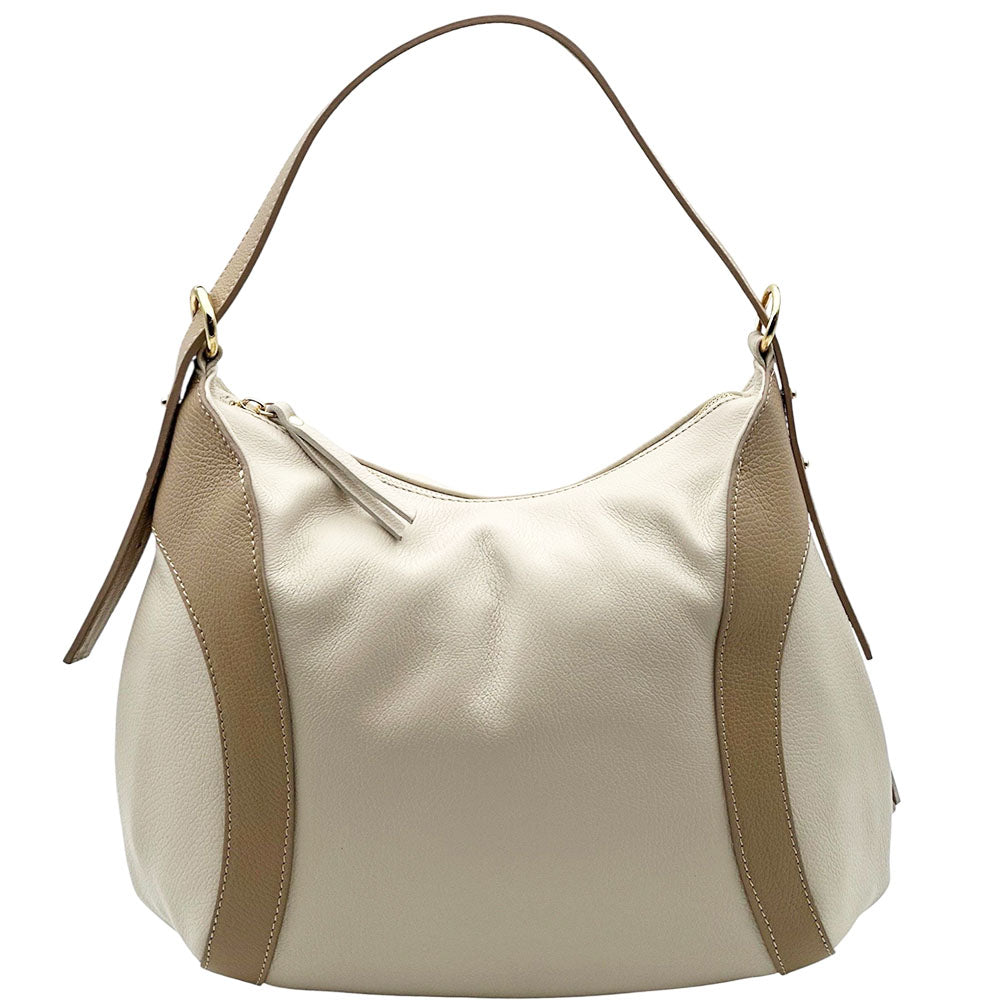 Silvia Cow Leather Shoulder Bag - Made In Italy