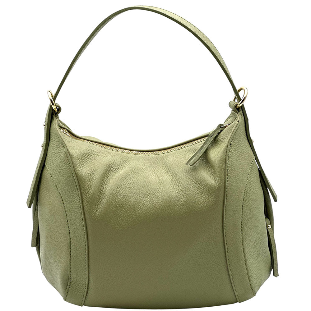 Silvia Cow Leather Shoulder Bag - Made In Italy