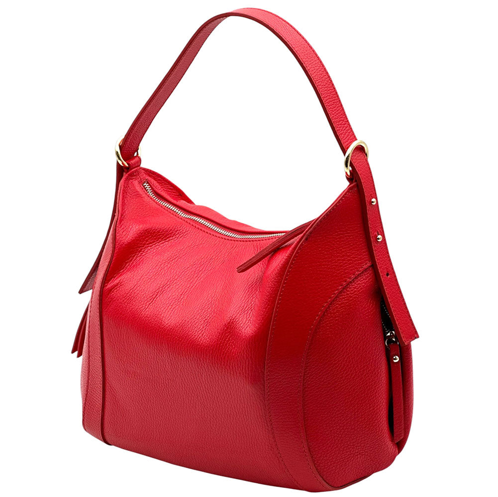 Silvia Cow Leather Shoulder Bag - Made In Italy
