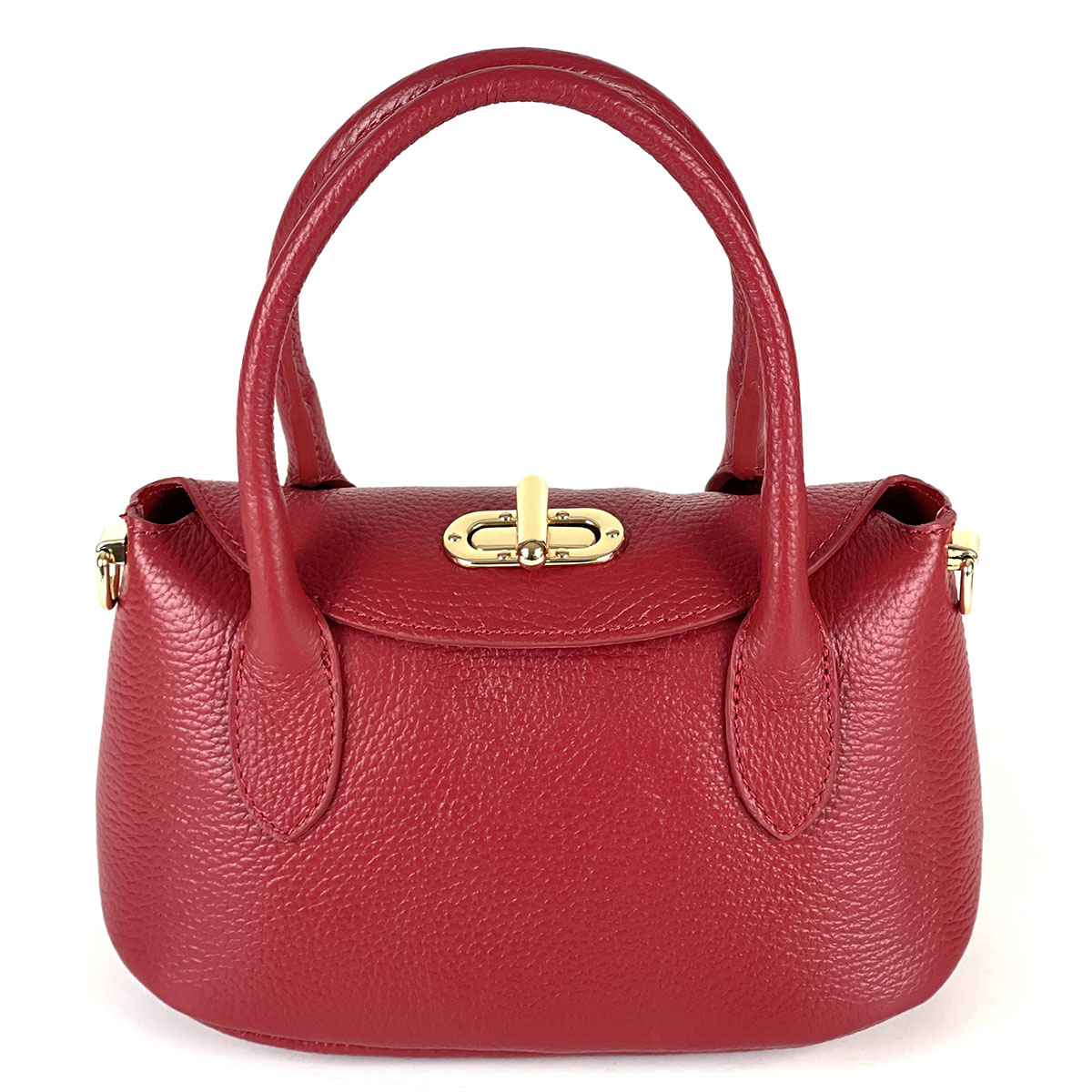 Ambra Compact Leather Top Handle Bag - Made In Italy