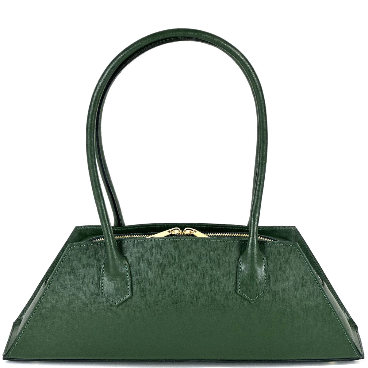 Vivara Structured Horizontal Shoulder Bag - Made In Italy