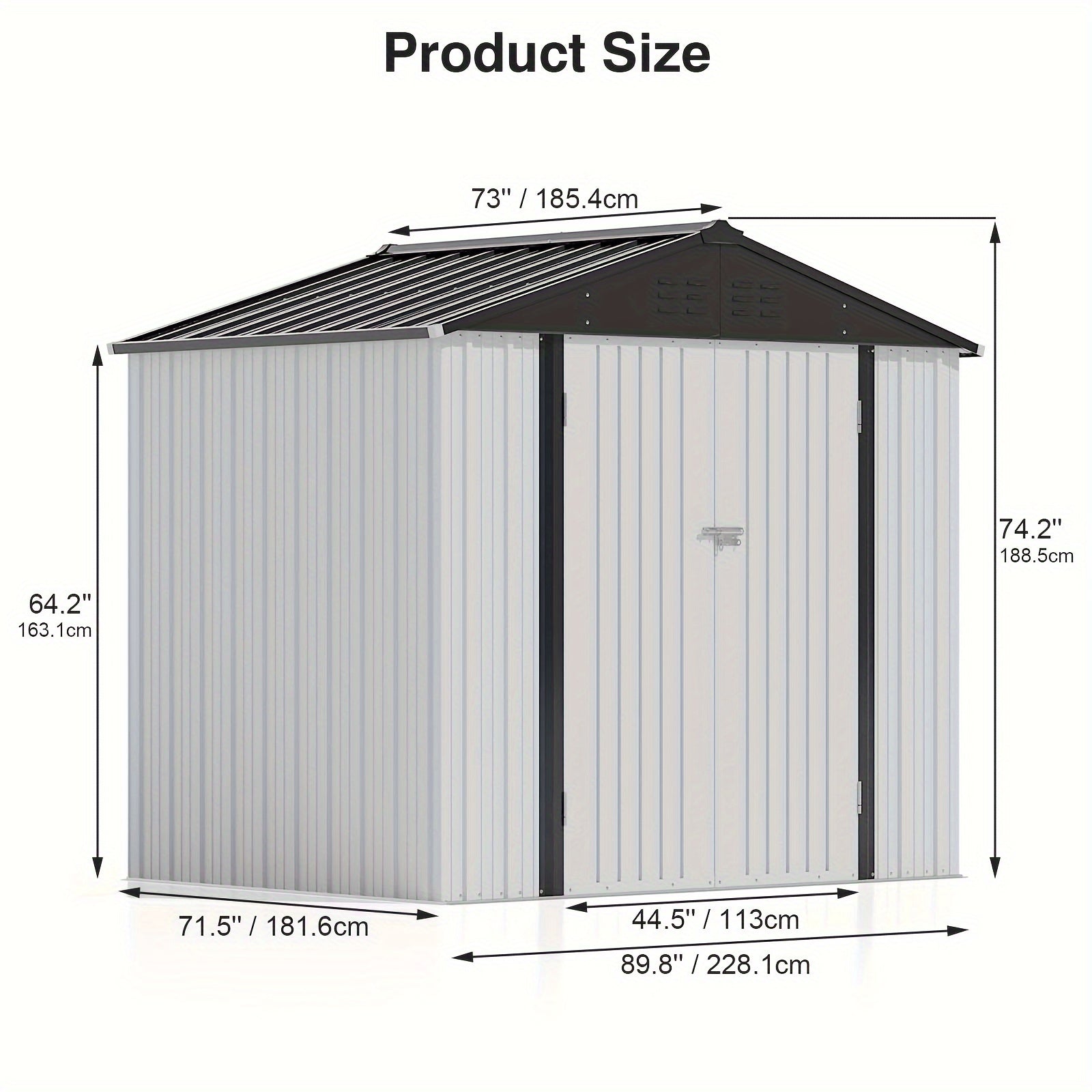 Metal Storage Shed, 8x6 FT, Outdoor Shed With Doors & Air Vents, Utility And Tool Storage Shed For Backyard Garden Patio