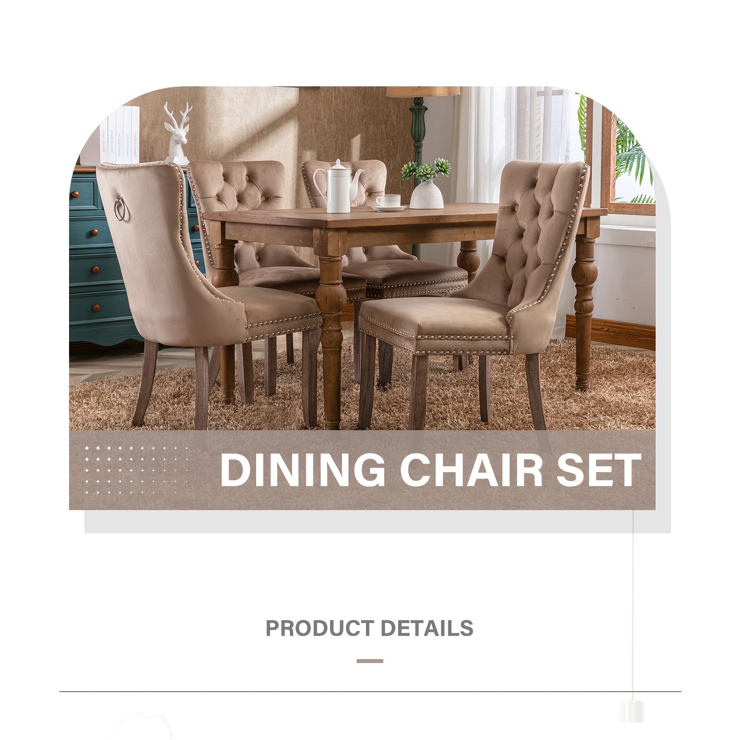 Upholstered Dining Room Chairs, Two-piece Set