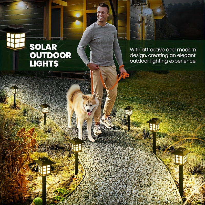 Outdoor Elegance | Solar Outdoor Pathway Lights - Modern Metal Garden Lighting, Solar-Powered