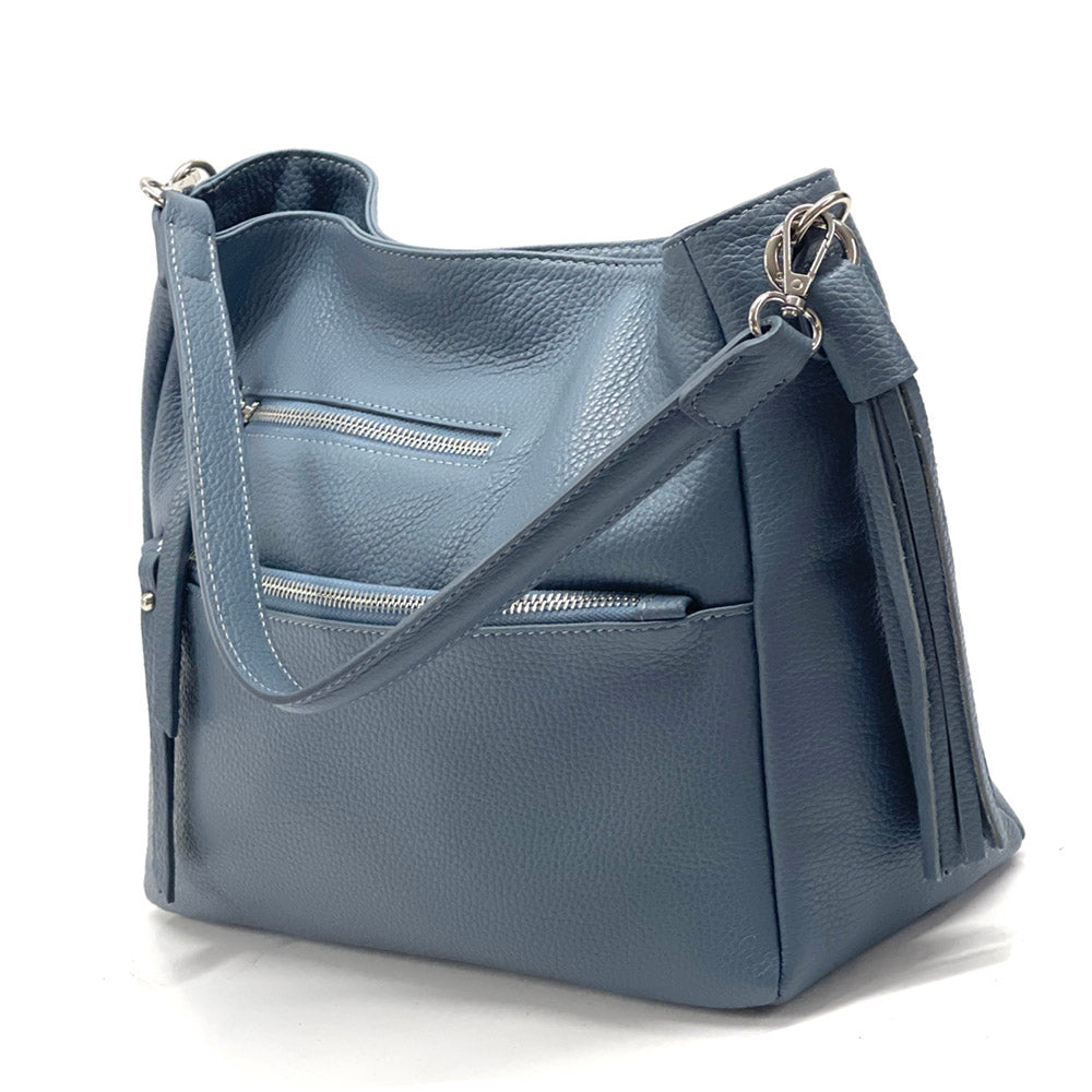 Evelyn leather shoulder bag - Made In Italy