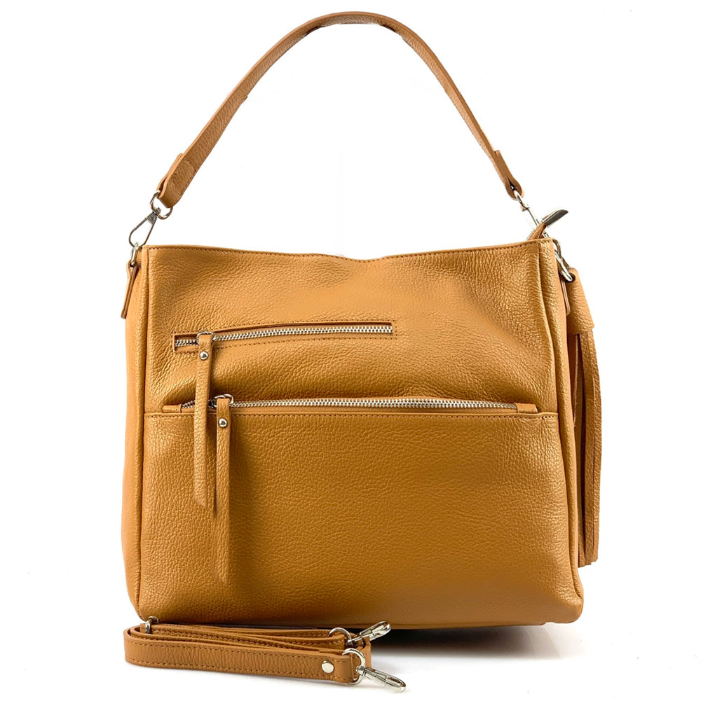 Evelyn leather shoulder bag - Made In Italy