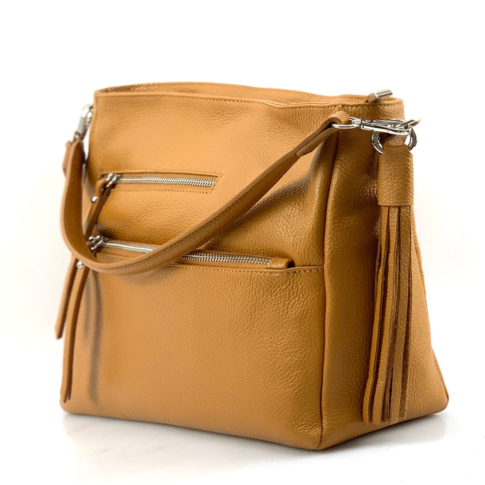 Evelyn leather shoulder bag - Made In Italy