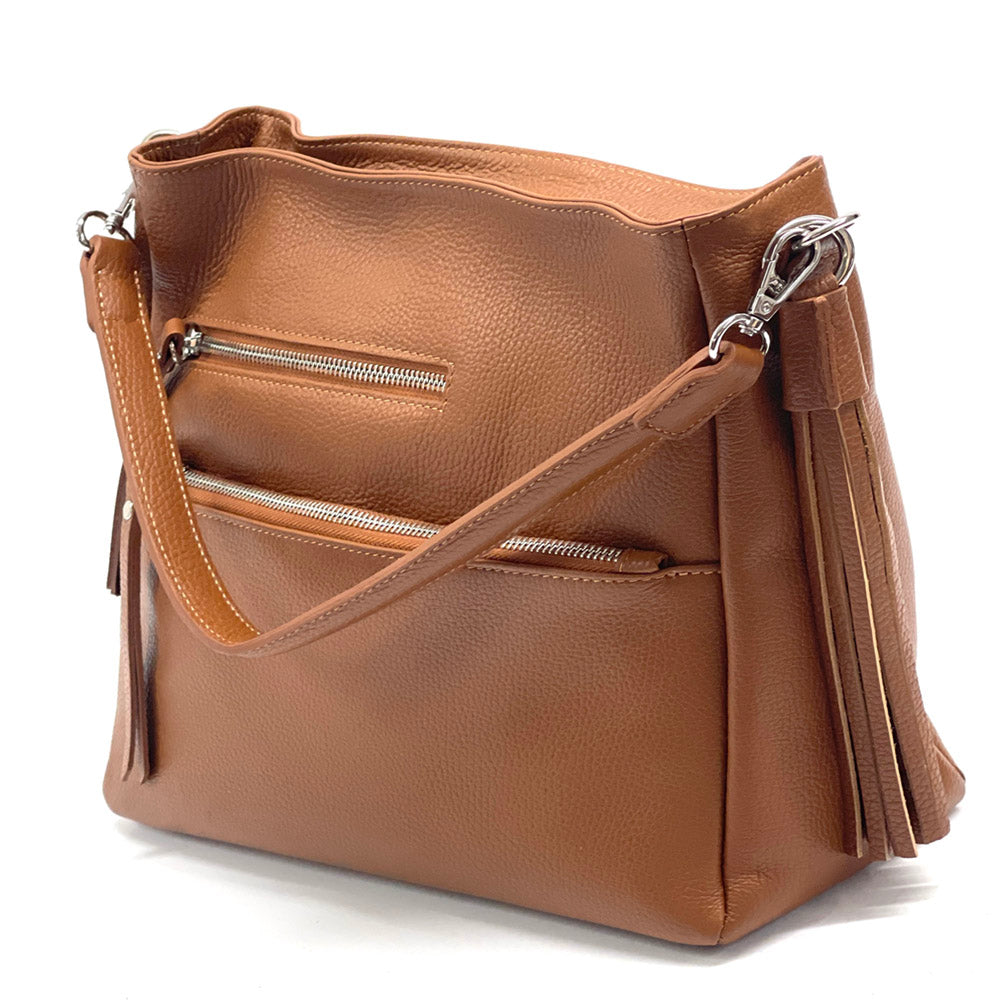 Evelyn leather shoulder bag - Made In Italy