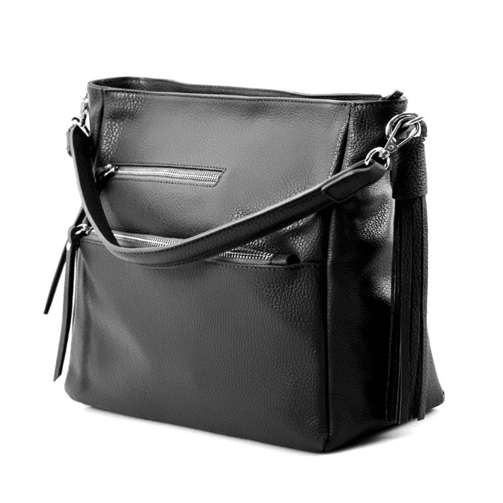 Evelyn leather shoulder bag - Made In Italy