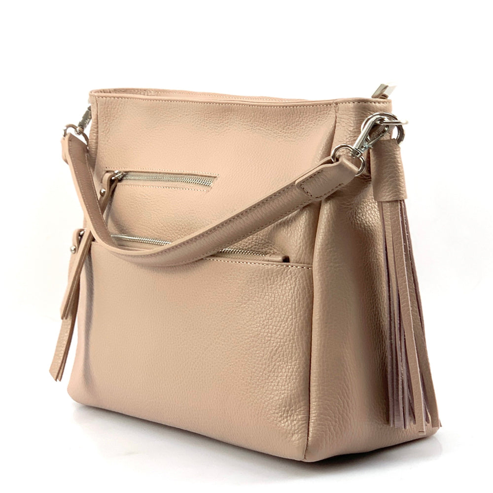 Evelyn leather shoulder bag - Made In Italy