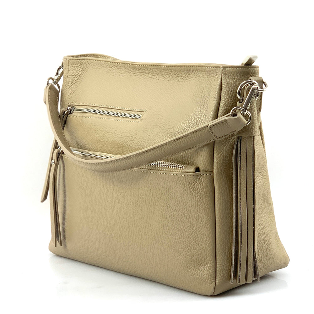 Evelyn leather shoulder bag - Made In Italy