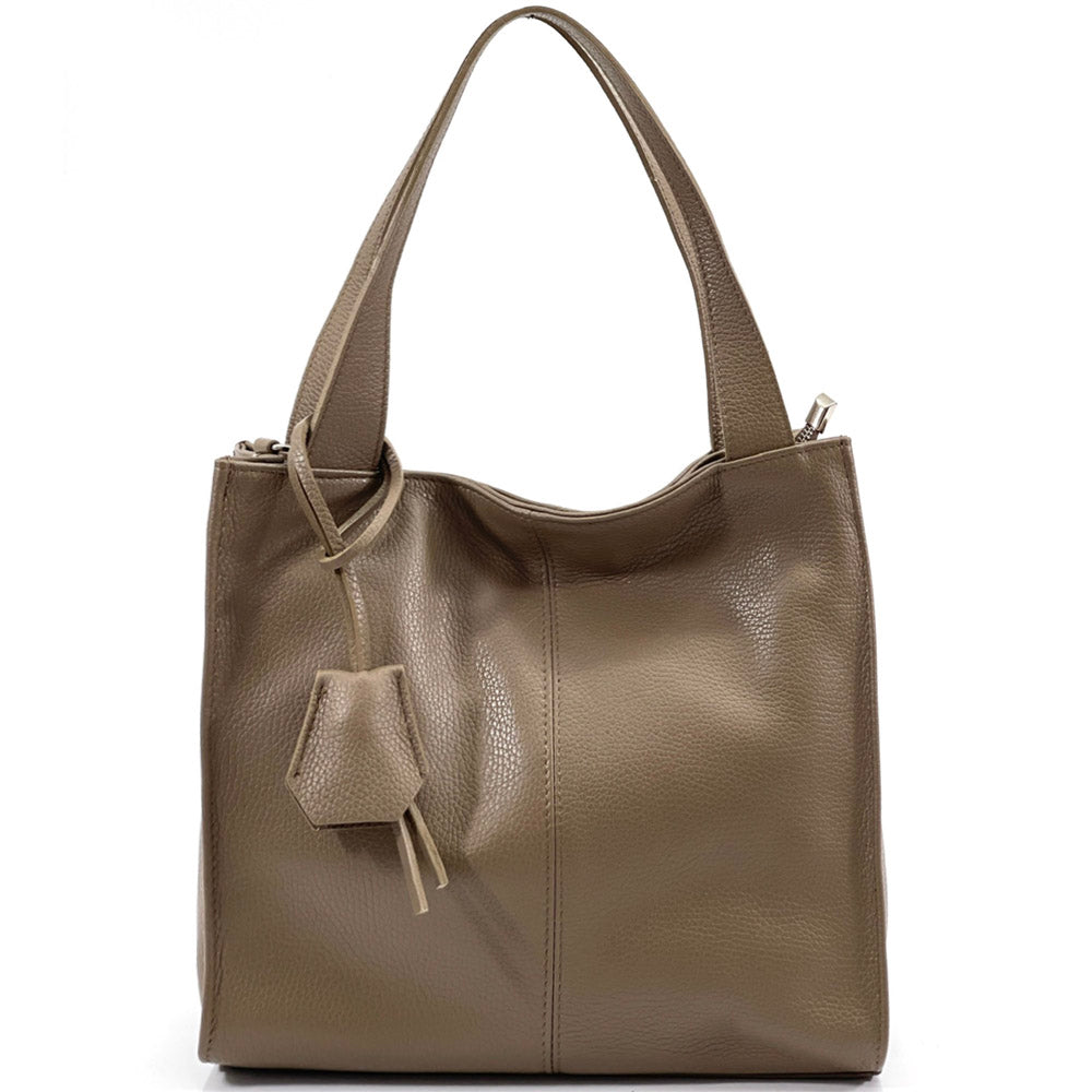 Zoe Leather Shoulder Bag - Made In Italy