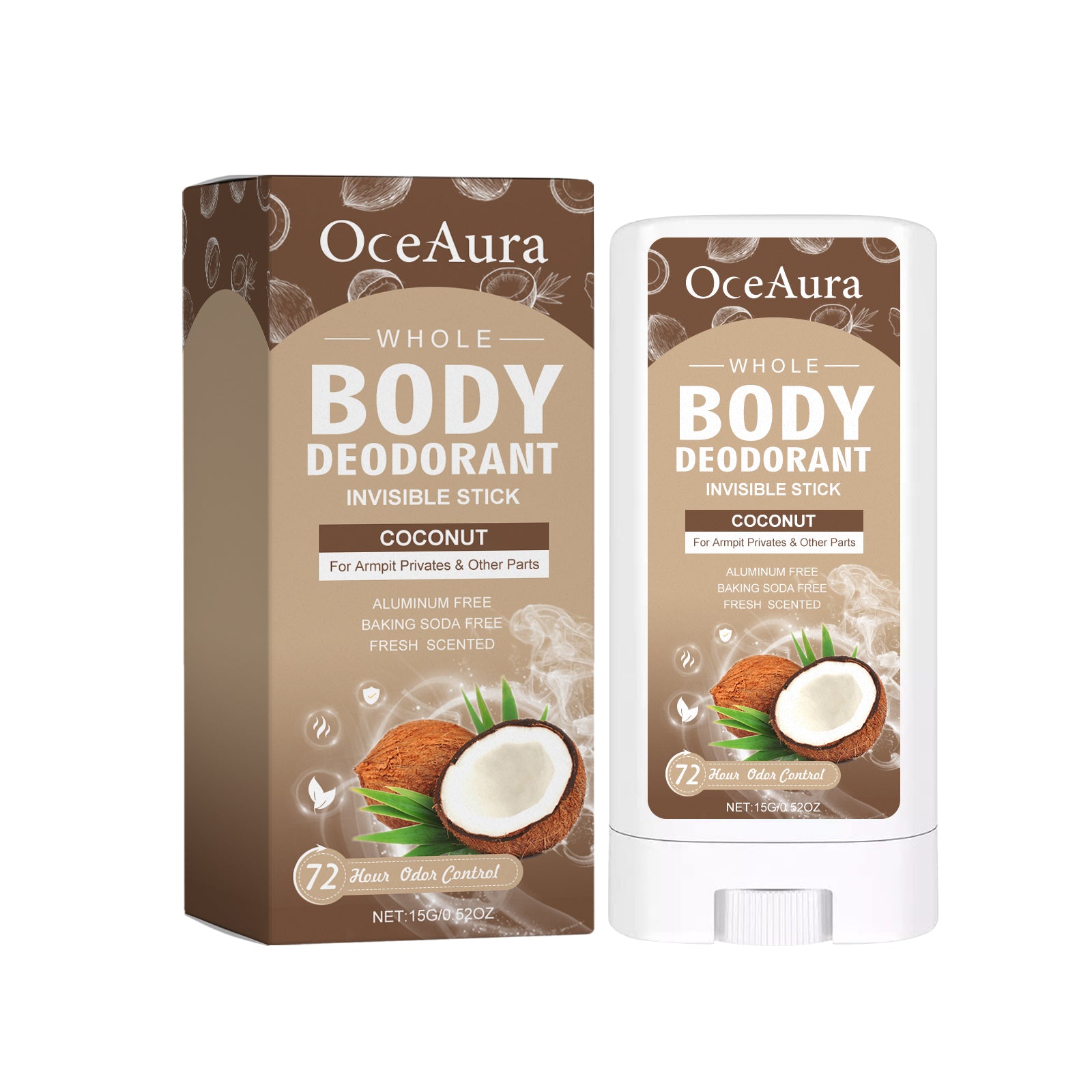 Whole Body Deodorant, Clean Armpit Sweat Odor Mild Refreshing Deodorant Stick