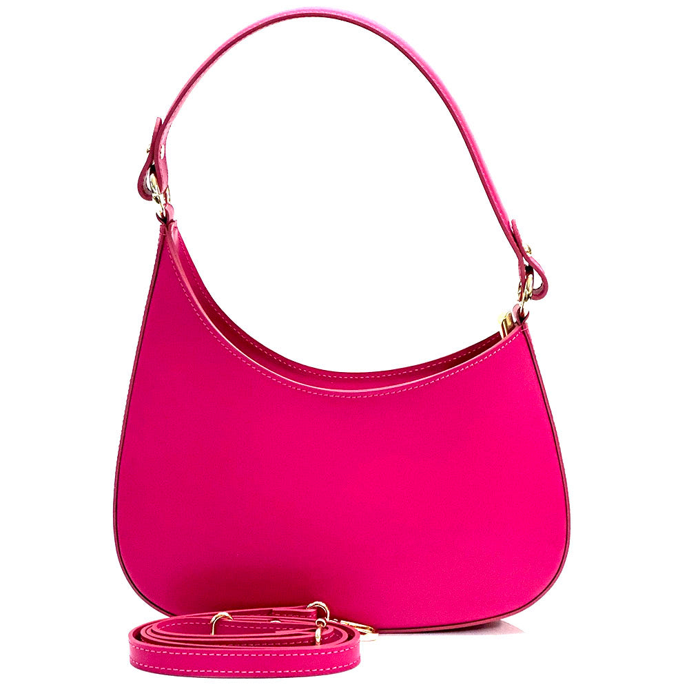 Eva Small Hobo Leather Bag - Made In Italy