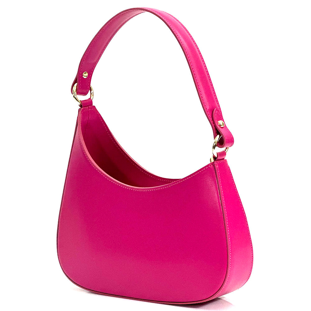 Eva Small Hobo Leather Bag - Made In Italy