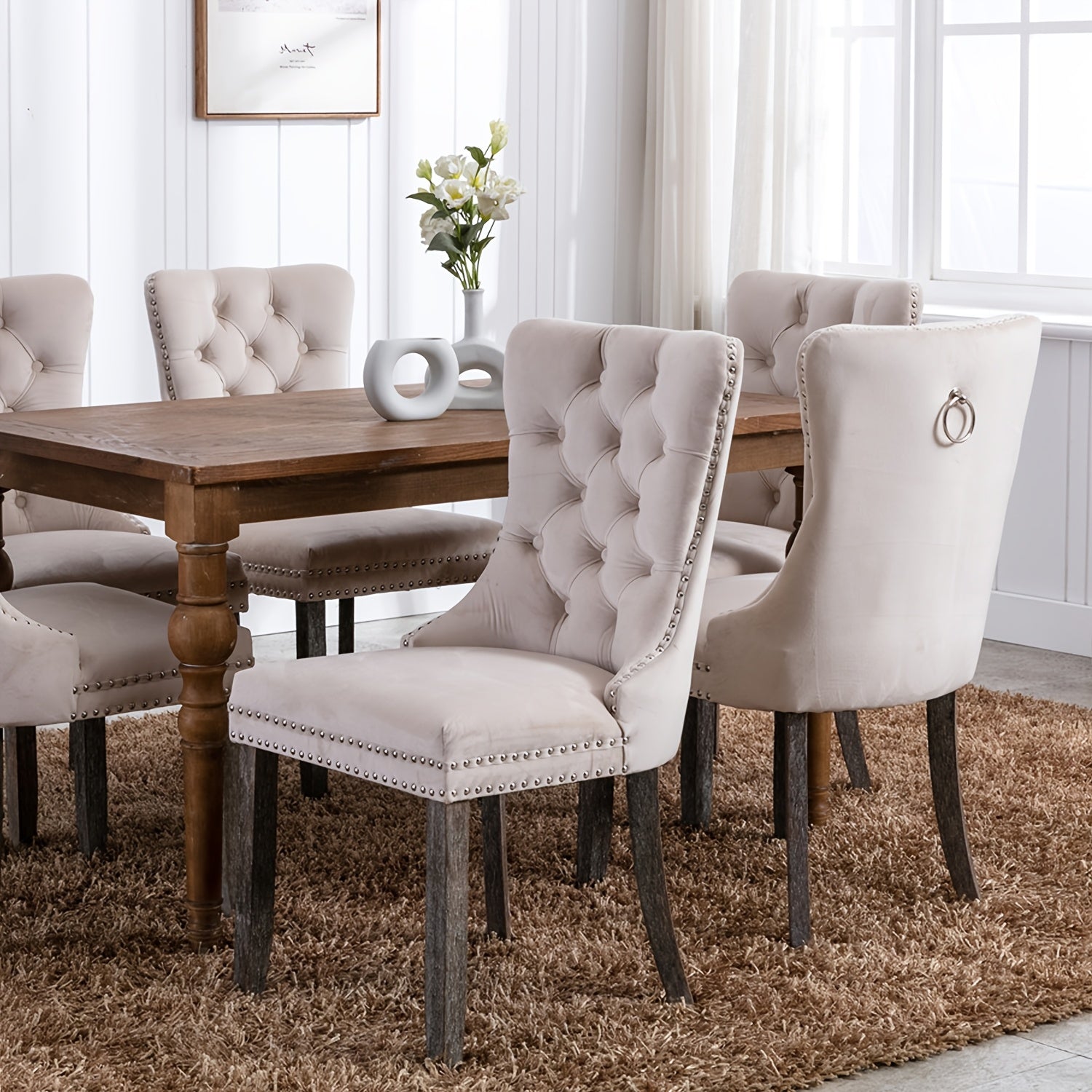 Upholstered Dining Room Chairs, Two-piece Set