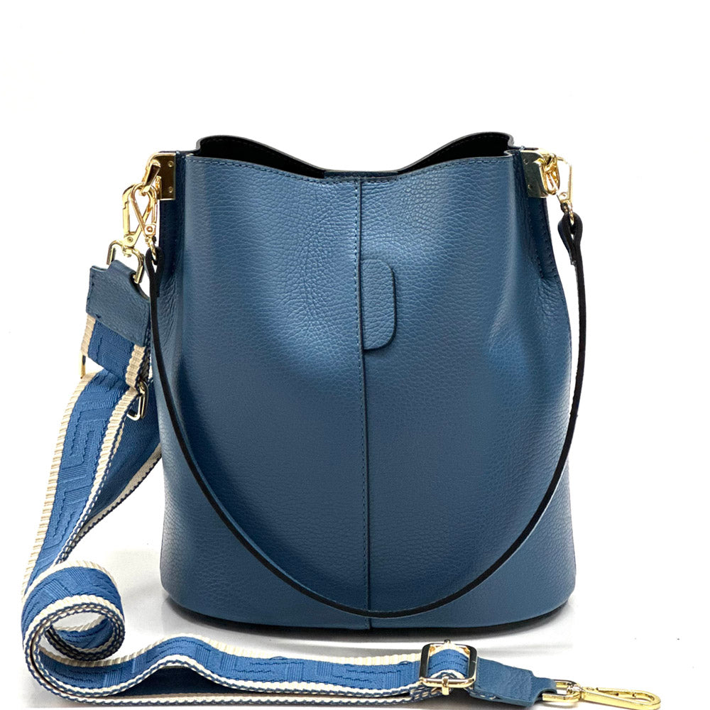 Maddalena GM leather bucket bag - Made In Italy