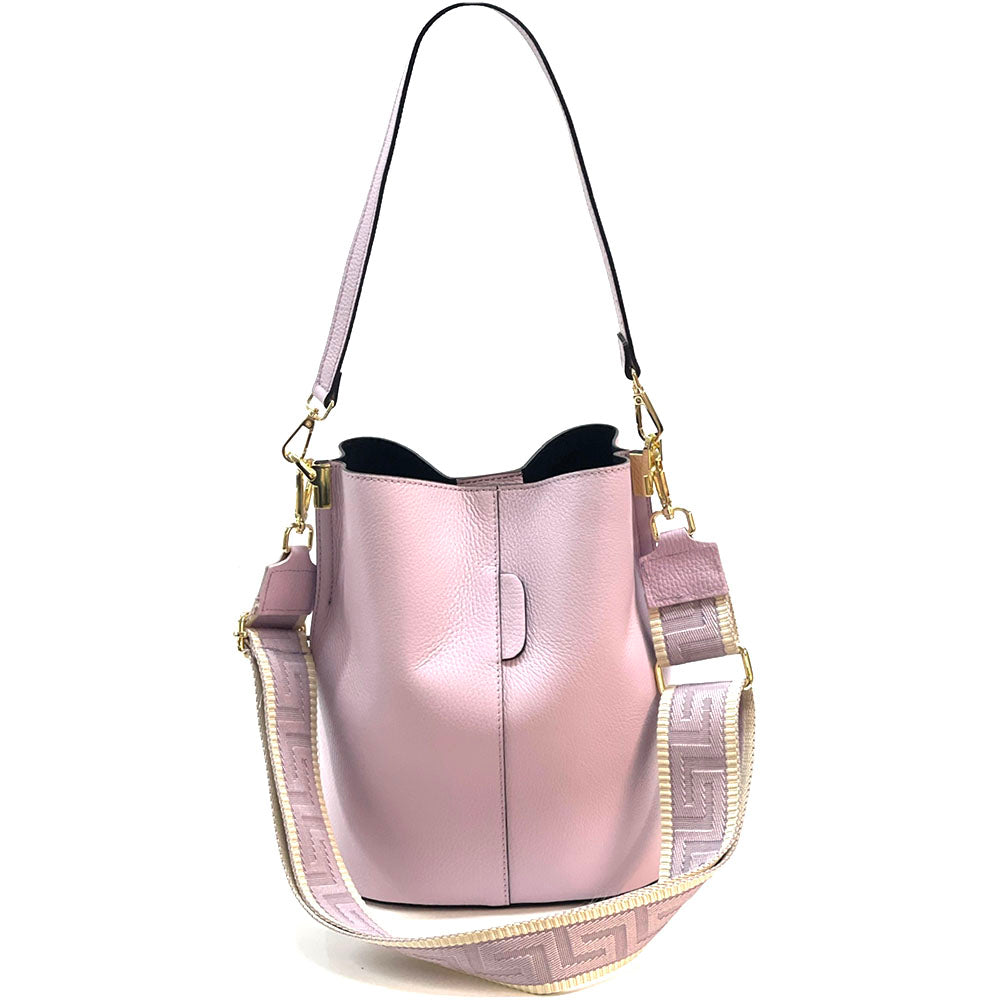 Maddalena GM leather bucket bag - Made In Italy