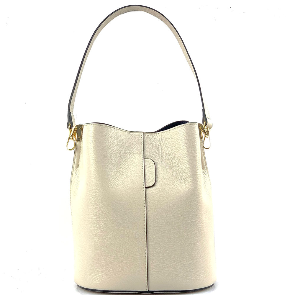 Maddalena GM leather bucket bag - Made In Italy