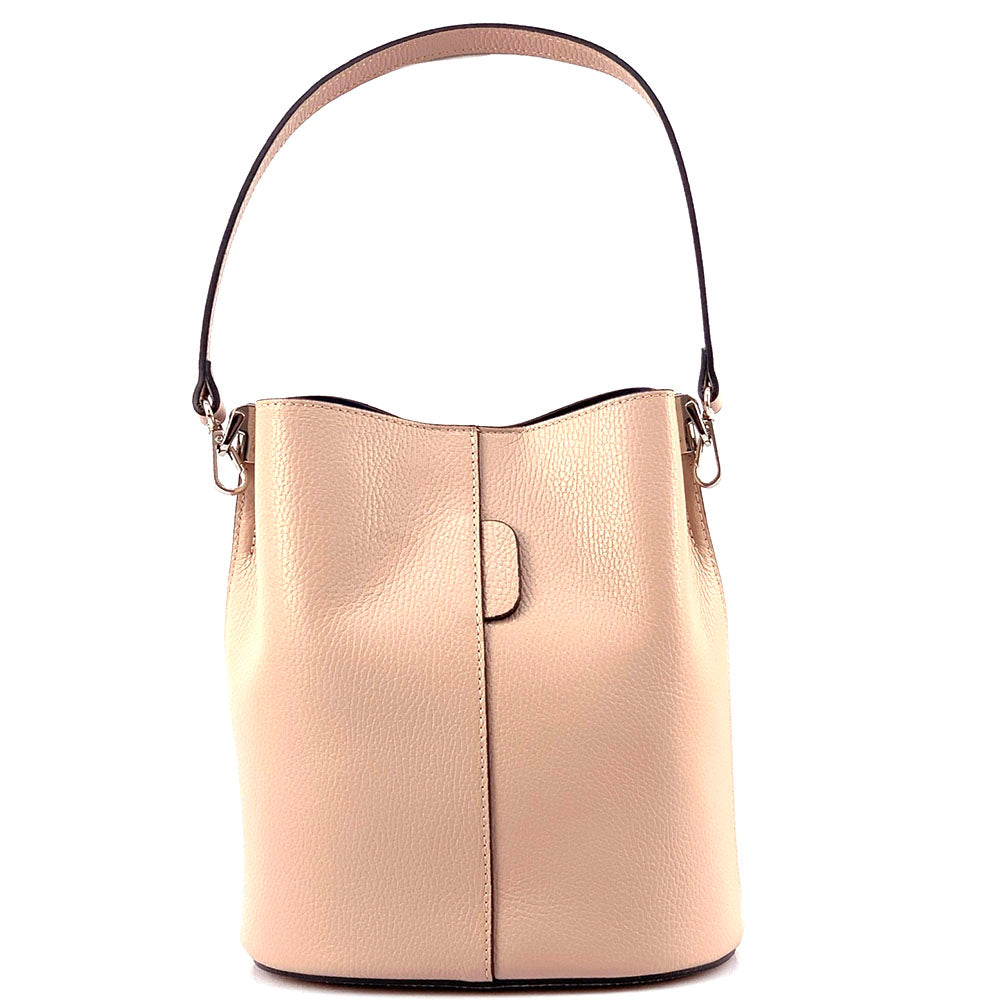 Maddalena GM leather bucket bag - Made In Italy