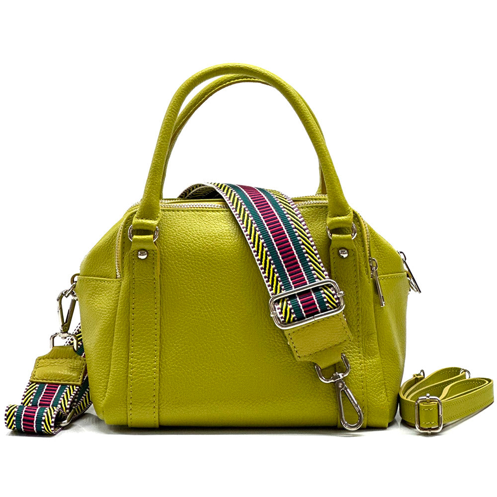 Maica Leather Boston Bag - Made In Italy