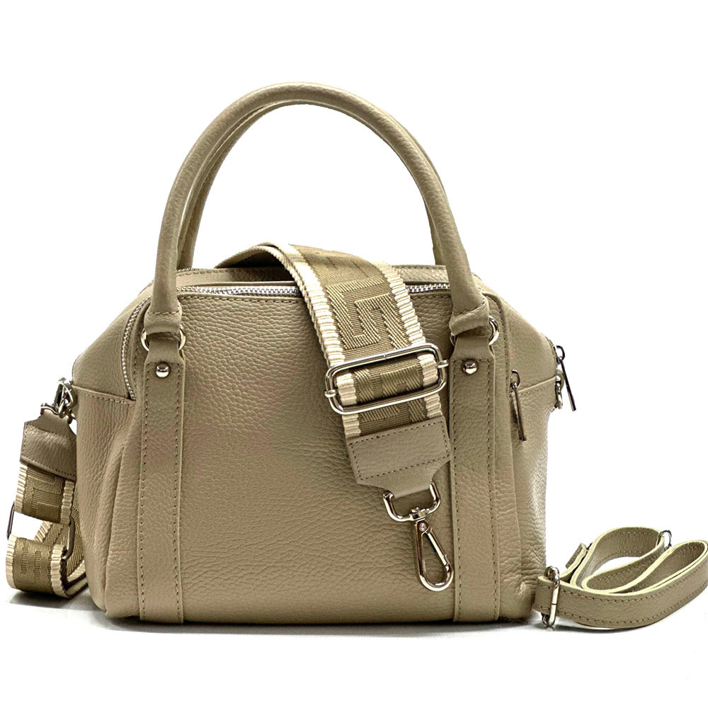 Maica Leather Boston Bag - Made In Italy