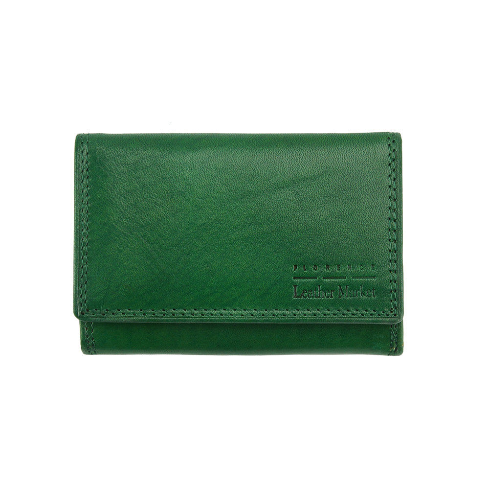 Rina V Cow Leather Wallet - Made In Italy
