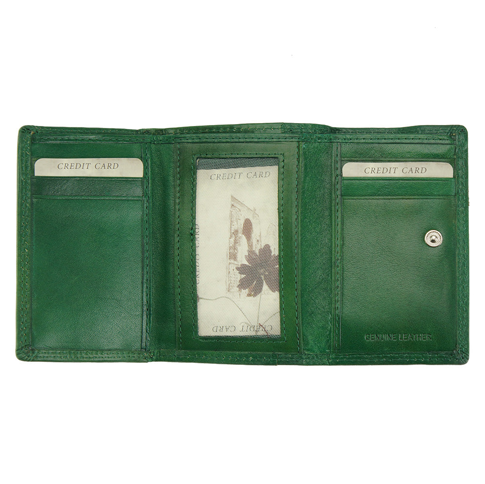 Rina V Cow Leather Wallet - Made In Italy