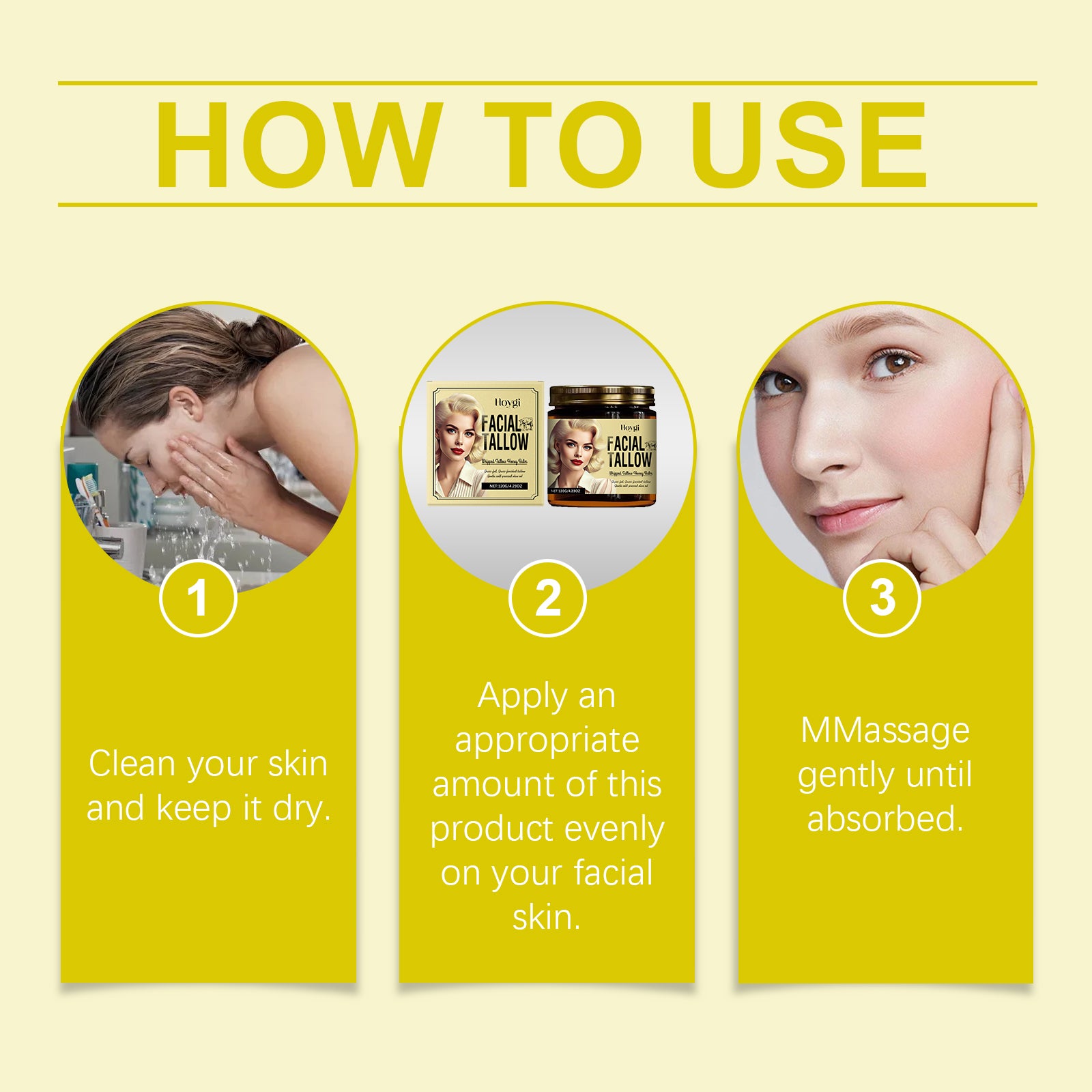 Hoygi Tallow Honey Moisturizing Cream, Deeply Moisturizes, Hydrates, Soothes, And Comforts Skin