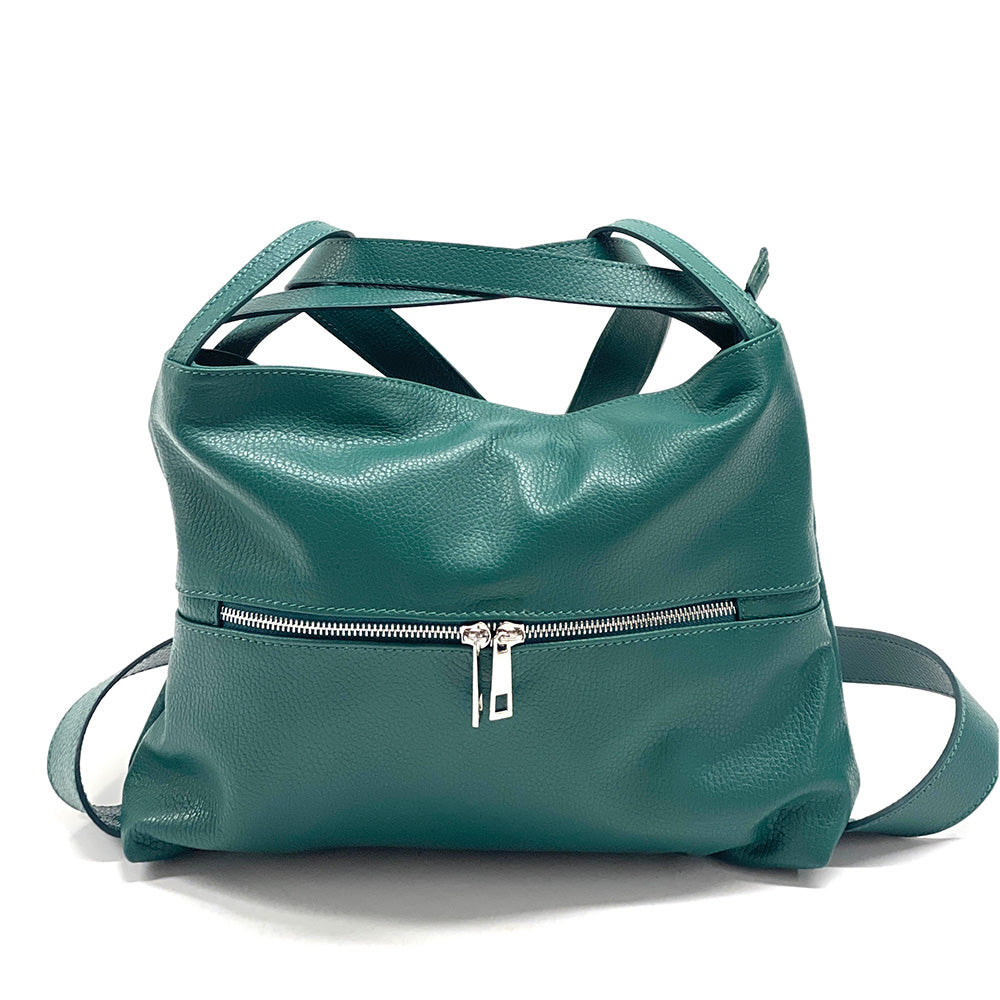 Greta Convertible Leather Backpack - Made In Italy