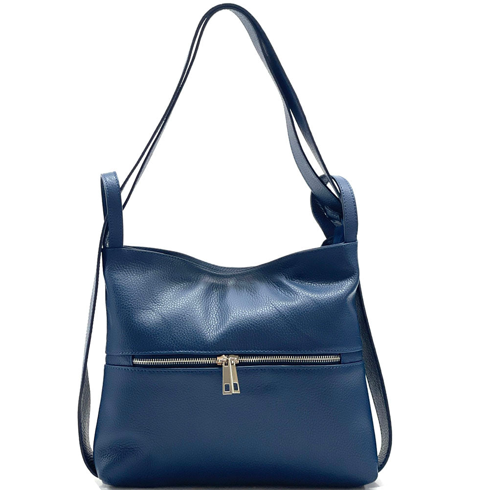 Greta Convertible Leather Backpack - Made In Italy