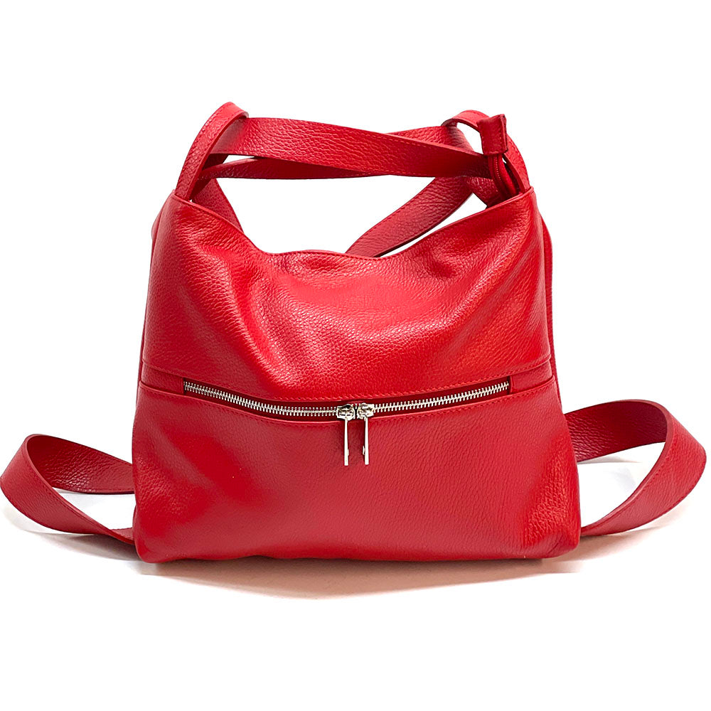 Greta Convertible Leather Backpack - Made In Italy